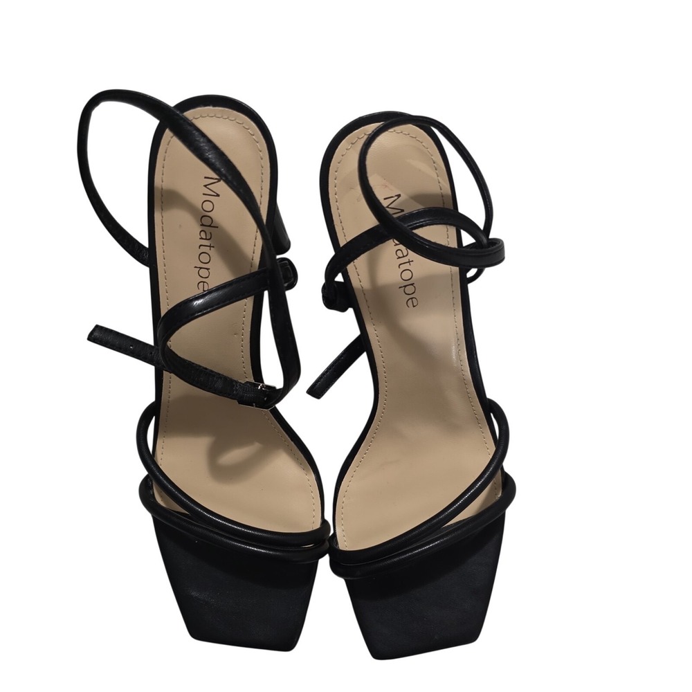 Modatope Womens Sandals Square Open Toe Chunky High Heels Strappy Ankle Strap...